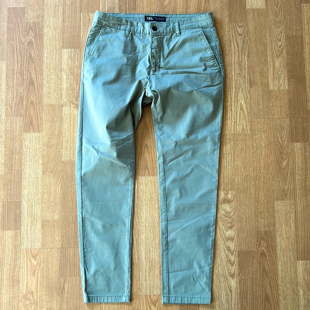 Zara Skinny Stretch Chino (34x30) (Faded Olive)